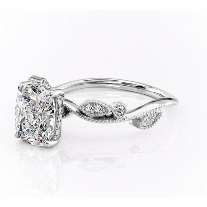 Inel de logodnă Aurelia din aur Alb 14kt cu moissanite tăietură asscher – Pietre laterale rafinată pentru profil înalt | Personalizează și configurează gratuit online [7]