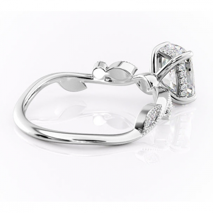 Inel de logodnă Aurelia din aur Alb 14kt cu moissanite tăietură asscher – Pietre laterale rafinată pentru profil înalt | Personalizează și configurează gratuit online [3]