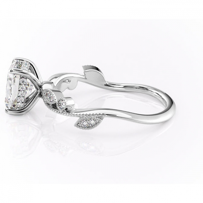 Inel de logodnă Aurelia din aur Alb 14kt cu moissanite tăietură asscher – Pietre laterale rafinată pentru profil înalt | Personalizează și configurează gratuit online [6]