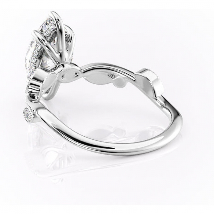Inel de logodnă Aurelia din aur Alb 14kt cu moissanite tăietură marquise – Pietre laterale rafinată pentru profil înalt | Personalizează și configurează gratuit online [4]