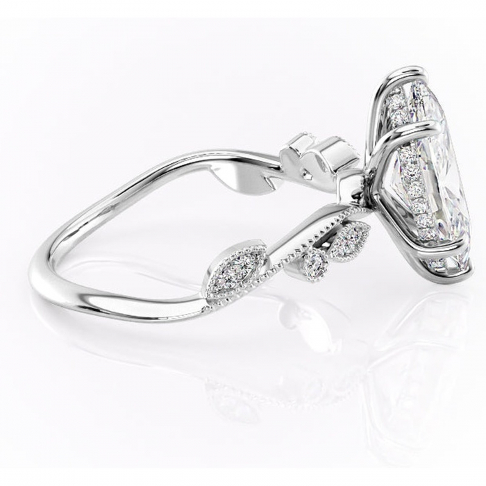 Inel de logodnă Aurelia din aur Alb 14kt cu moissanite tăietură marquise – Pietre laterale rafinată pentru profil înalt | Personalizează și configurează gratuit online [2]