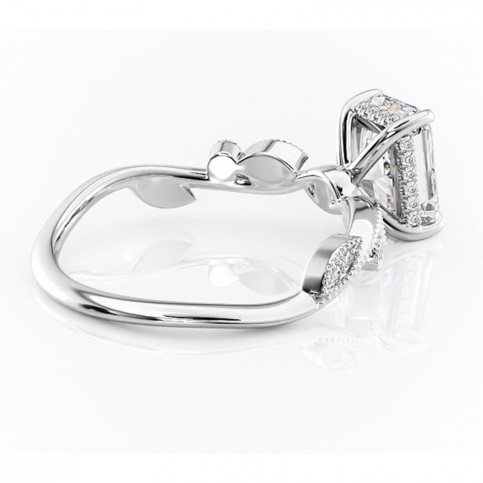 Inel de logodnă Aurelia din aur Alb 18kt cu moissanite tăietură radiantă – Pietre laterale rafinată pentru profil înalt | Personalizează și configurează gratuit online [3]