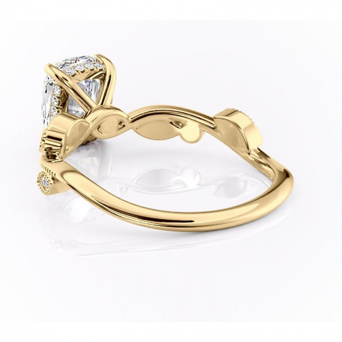 Inel de logodnă Aurelia din aur Galben 14kt cu moissanite tăietură asscher – Pietre laterale rafinată pentru profil înalt | Personalizează și configurează gratuit online [4]