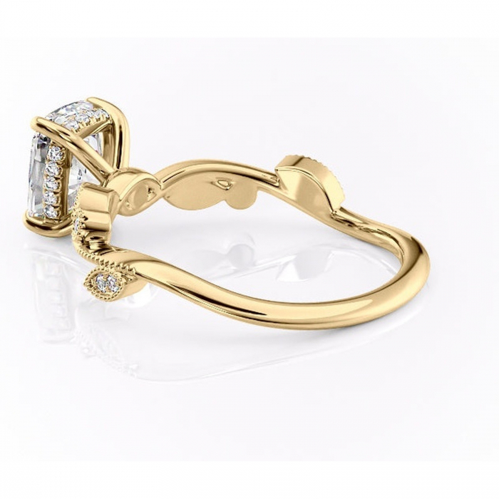Inel de logodnă Aurelia din aur Galben 14kt cu moissanite tăietură asscher – Pietre laterale rafinată pentru profil înalt | Personalizează și configurează gratuit online [5]
