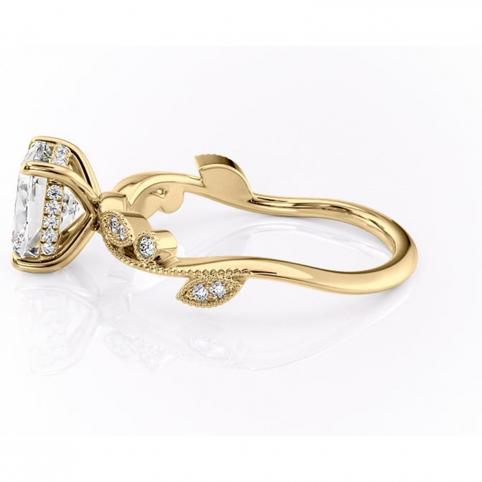 Inel de logodnă Aurelia din aur Galben 14kt cu moissanite tăietură asscher – Pietre laterale rafinată pentru profil înalt | Personalizează și configurează gratuit online [6]