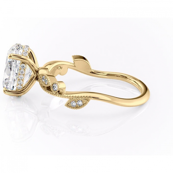 Inel de logodnă Aurelia din aur Galben 14kt cu moissanite tăietură ovală – Pietre laterale rafinată pentru profil înalt | Personalizează și configurează gratuit online [6]