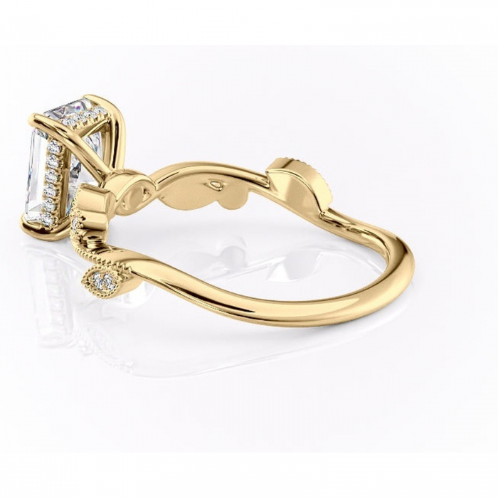 Inel de logodnă Aurelia din aur Galben 14kt cu moissanite tăietură radiantă – Pietre laterale rafinată pentru profil înalt | Personalizează și configurează gratuit online [5]