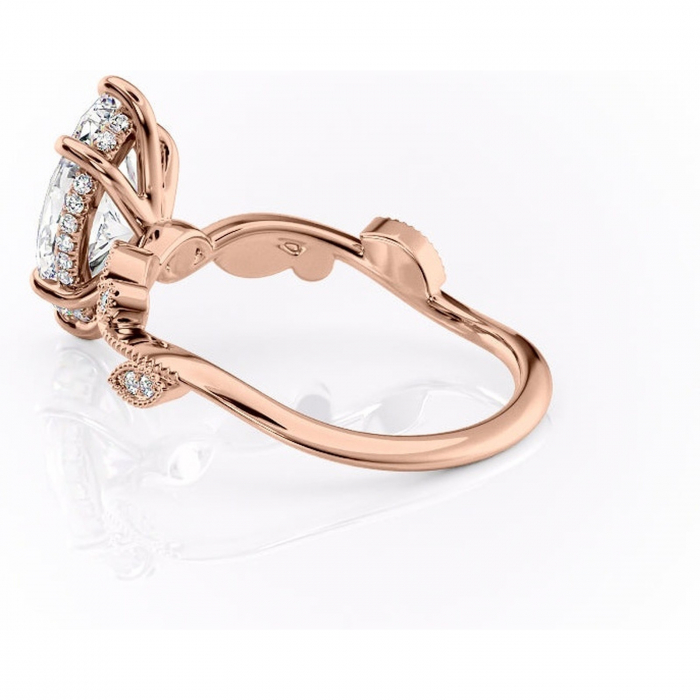 Inel de logodnă Aurelia din aur Rose 14kt cu moissanite tăietură marquise – Pietre laterale rafinată pentru profil înalt | Personalizează și configurează gratuit online [5]