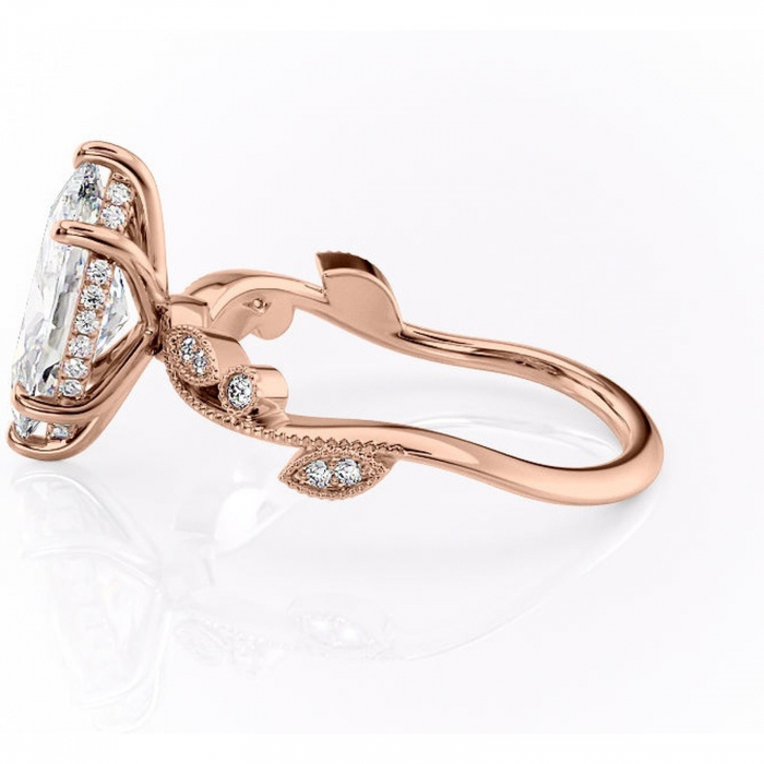 Inel de logodnă Aurelia din aur Rose 14kt cu moissanite tăietură marquise – Pietre laterale rafinată pentru profil înalt | Personalizează și configurează gratuit online [6]