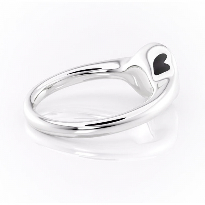 Inel de logodnă Avenelle din aur Alb 14kt cu moissanite tăietură asscher – Montură închisă rafinată pentru solitar | Personalizează și configurează gratuit online [3]