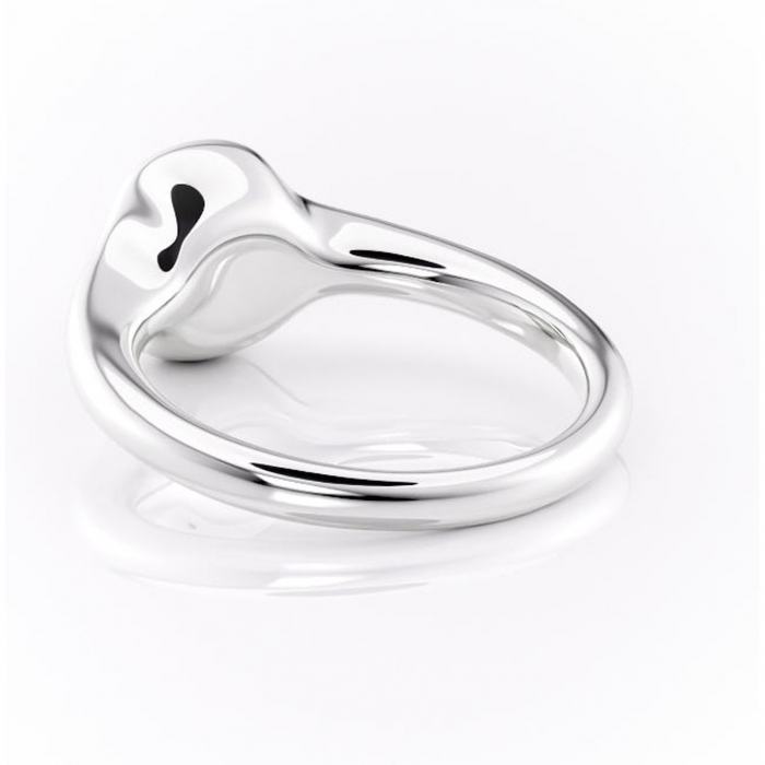 Inel de logodnă Avenelle din aur Alb 14kt cu moissanite tăietură asscher – Montură închisă rafinată pentru solitar | Personalizează și configurează gratuit online [4]