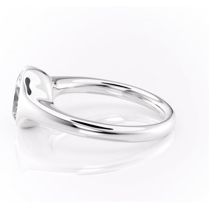 Inel de logodnă Avenelle din aur Alb 14kt cu moissanite tăietură asscher – Montură închisă rafinată pentru solitar | Personalizează și configurează gratuit online [6]