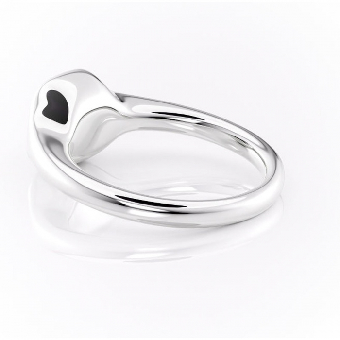 Inel de logodnă Avenelle din aur Alb 14kt cu moissanite tăietură asscher – Montură închisă rafinată pentru solitar | Personalizează și configurează gratuit online [5]