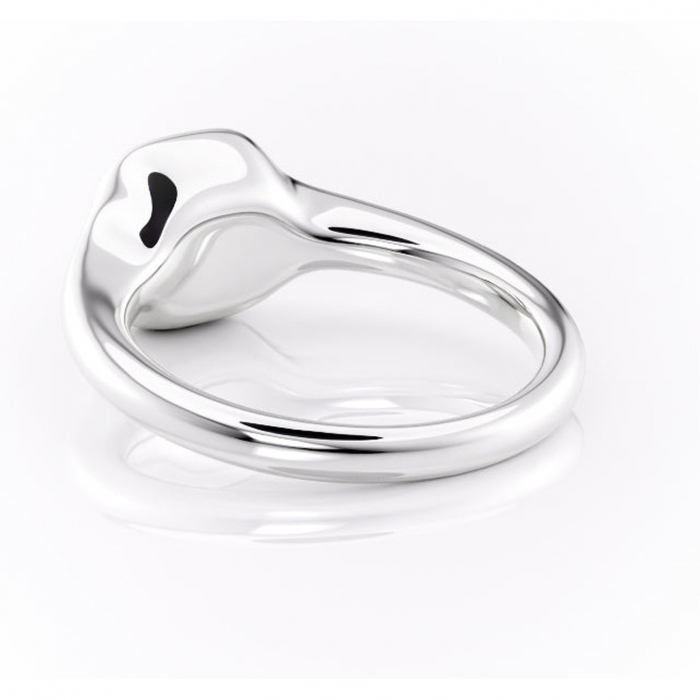 Inel de logodnă Avenelle din aur Alb 14kt cu moissanite tăietură asscher – Montură închisă rafinată pentru solitar | Personalizează și configurează gratuit online [4]