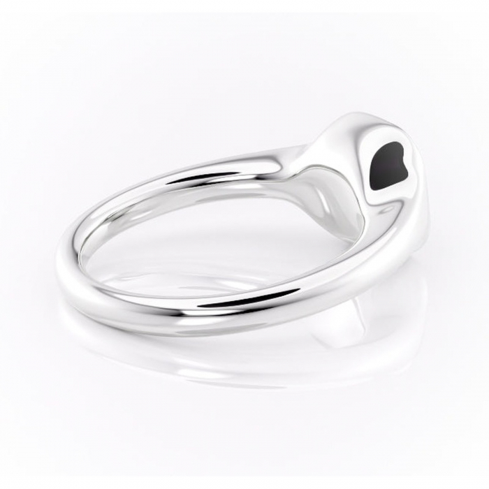 Inel de logodnă Avenelle din aur Alb 14kt cu moissanite tăietură asscher – Montură închisă rafinată pentru solitar | Personalizează și configurează gratuit online [3]