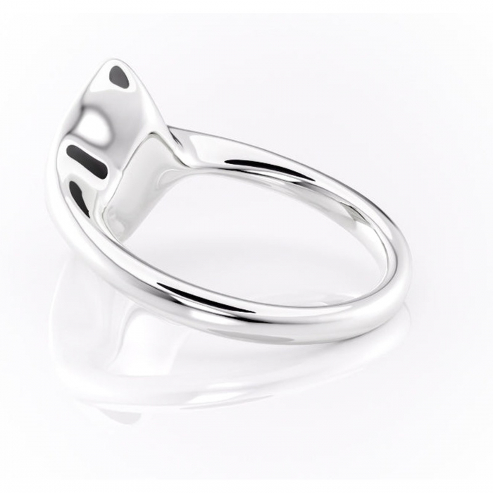 Inel de logodnă Avenelle din aur Alb 14kt cu moissanite tăietură marquise – Montură închisă rafinată pentru solitar | Personalizează și configurează gratuit online [5]