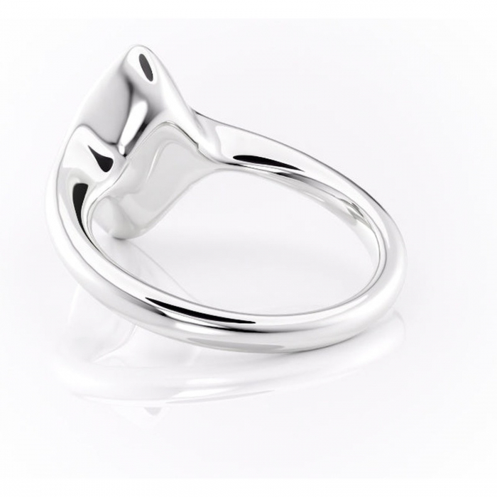 Inel de logodnă Avenelle din aur Alb 14kt cu moissanite tăietură marquise – Montură închisă rafinată pentru solitar | Personalizează și configurează gratuit online [4]