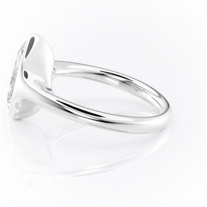 Inel de logodnă Avenelle din aur Alb 14kt cu moissanite tăietură marquise – Montură închisă rafinată pentru solitar | Personalizează și configurează gratuit online [6]