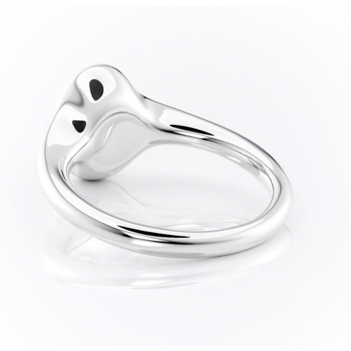 Inel de logodnă Avenelle din aur Alb 14kt cu moissanite tăietură ovală – Montură închisă rafinată pentru solitar | Personalizează și configurează gratuit online [4]