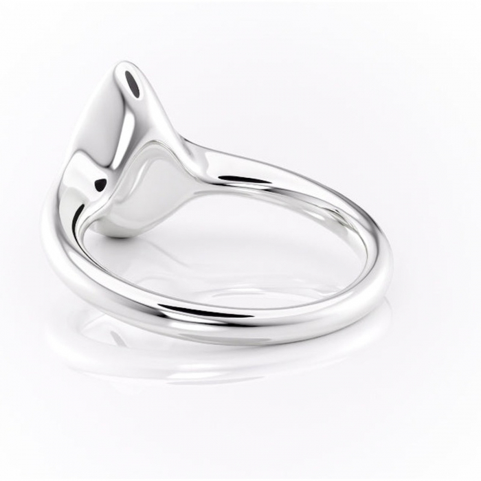 Inel de logodnă Avenelle din aur Alb 14kt cu moissanite tăietură pară – Montură închisă rafinată pentru solitar | Personalizează și configurează gratuit online [4]