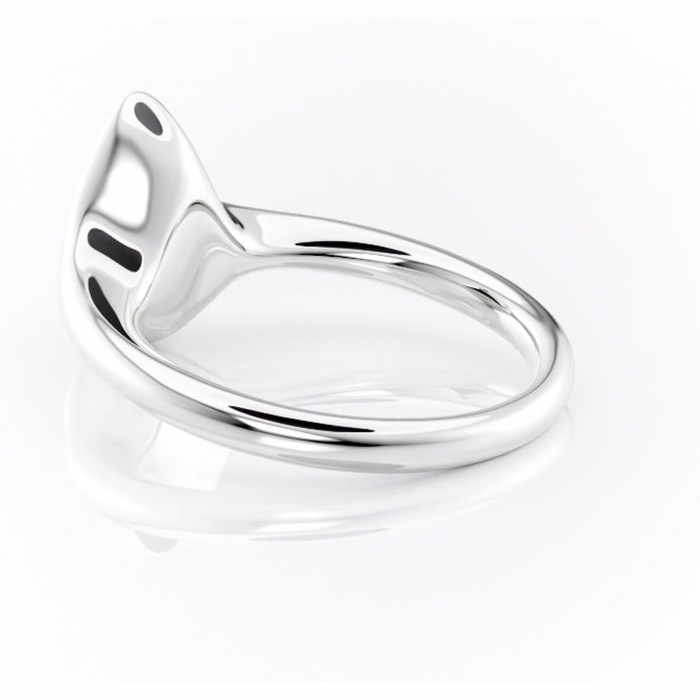 Inel de logodnă Avenelle din aur Alb 14kt cu moissanite tăietură pară – Montură închisă rafinată pentru solitar | Personalizează și configurează gratuit online [5]