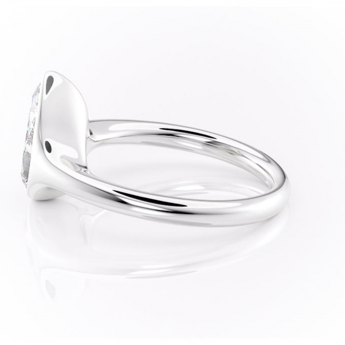 Inel de logodnă Avenelle din aur Alb 14kt cu moissanite tăietură pară – Montură închisă rafinată pentru solitar | Personalizează și configurează gratuit online [6]