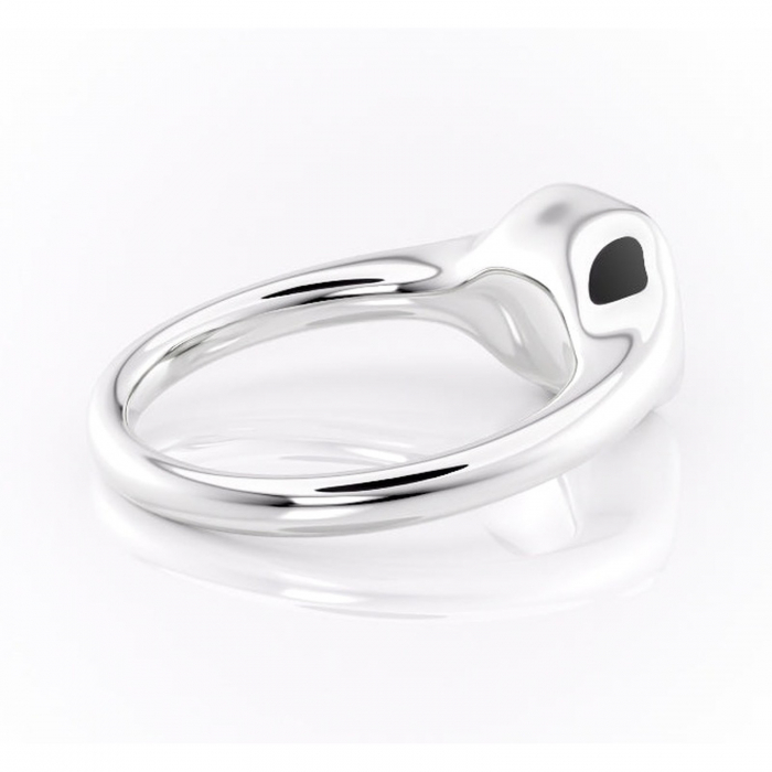 Inel de logodnă Avenelle din aur Alb 14kt cu moissanite tăietură pernă – Montură închisă rafinată pentru solitar | Personalizează și configurează gratuit online [3]