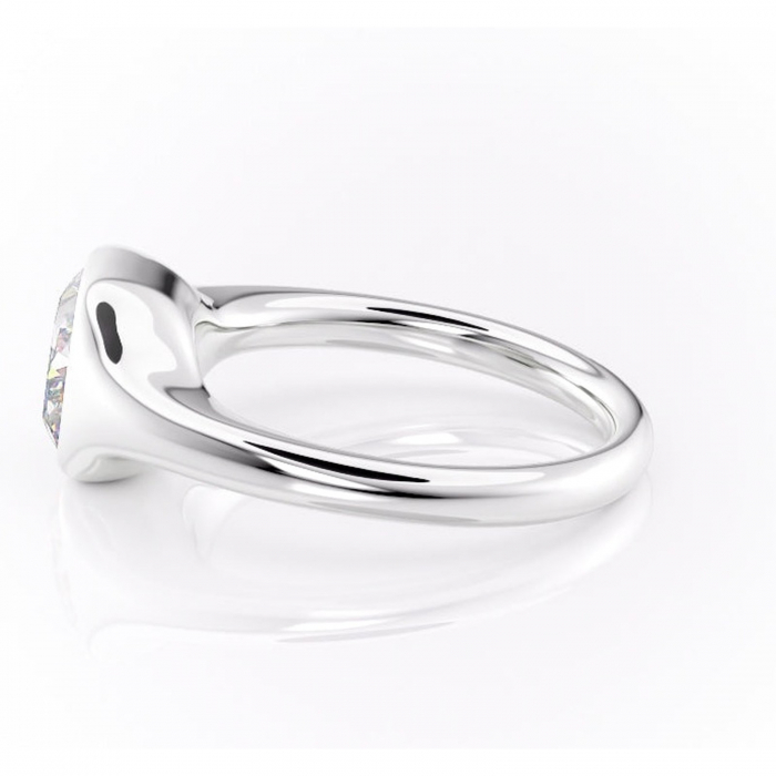 Inel de logodnă Avenelle din aur Alb 14kt cu moissanite tăietură pernă – Montură închisă rafinată pentru solitar | Personalizează și configurează gratuit online [6]