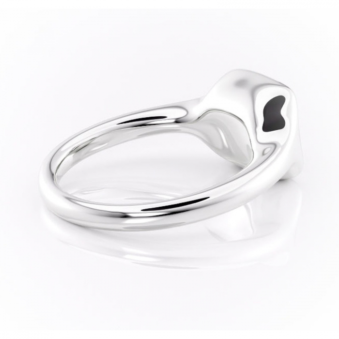 Inel de logodnă Avenelle din aur Alb 14kt cu moissanite tăietură princess – Montură închisă rafinată pentru solitar | Personalizează și configurează gratuit online [3]