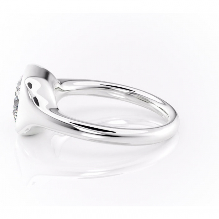 Inel de logodnă Avenelle din aur Alb 14kt cu moissanite tăietură princess – Montură închisă rafinată pentru solitar | Personalizează și configurează gratuit online [6]