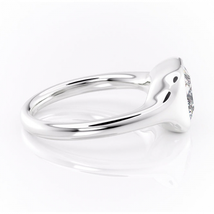 Inel de logodnă Avenelle din aur Alb 14kt cu moissanite tăietură princess – Montură închisă rafinată pentru solitar | Personalizează și configurează gratuit online [2]