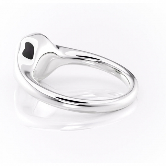 Inel de logodnă Avenelle din aur Alb 14kt cu moissanite tăietură radiantă – Montură închisă rafinată pentru solitar | Personalizează și configurează gratuit online [5]