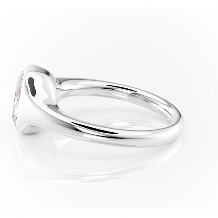 Inel de logodnă Avenelle din aur Alb 14kt cu moissanite tăietură radiantă – Montură închisă rafinată pentru solitar | Personalizează și configurează gratuit online [6]