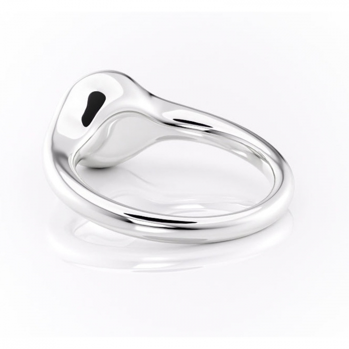 Inel de logodnă Avenelle din aur Alb 14kt cu moissanite tăietură rotundă – Montură închisă rafinată pentru solitar | Personalizează și configurează gratuit online [4]