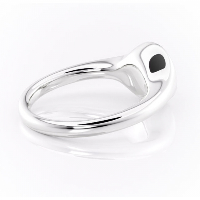 Inel de logodnă Avenelle din aur Alb 14kt cu moissanite tăietură rotundă – Montură închisă rafinată pentru solitar | Personalizează și configurează gratuit online [3]