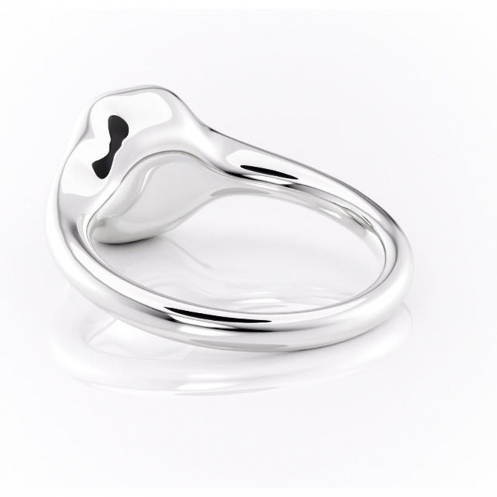 Inel de logodnă Avenelle din aur Alb 14kt cu moissanite tăietură smarald – Montură închisă rafinată pentru solitar | Personalizează și configurează gratuit online [4]