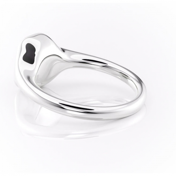 Inel de logodnă Avenelle din aur Alb 14kt cu moissanite tăietură smarald – Montură închisă rafinată pentru solitar | Personalizează și configurează gratuit online [5]