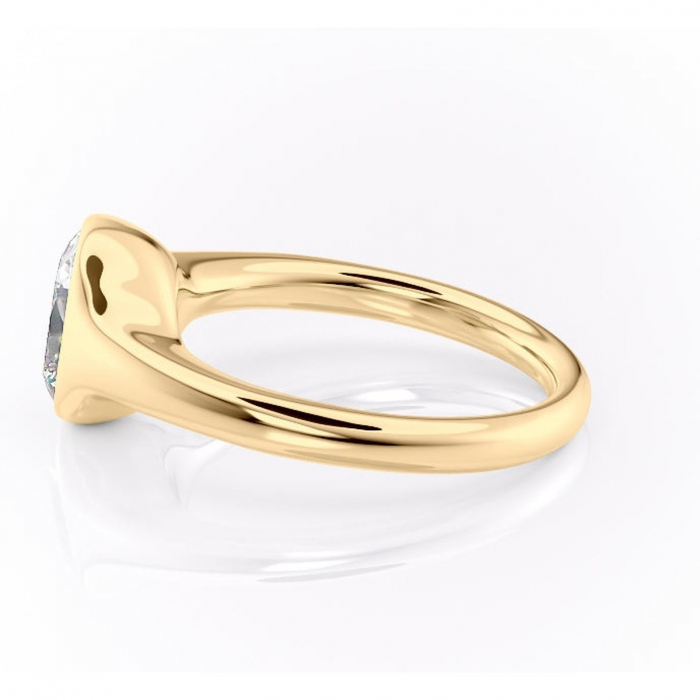 Inel de logodnă Avenelle din aur Galben 14kt cu moissanite tăietură asscher – Montură închisă rafinată pentru solitar | Personalizează și configurează gratuit online [6]