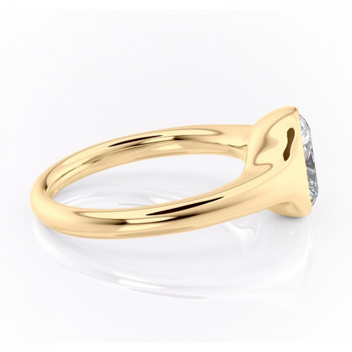 Inel de logodnă Avenelle din aur Galben 14kt cu moissanite tăietură asscher – Montură închisă rafinată pentru solitar | Personalizează și configurează gratuit online [2]