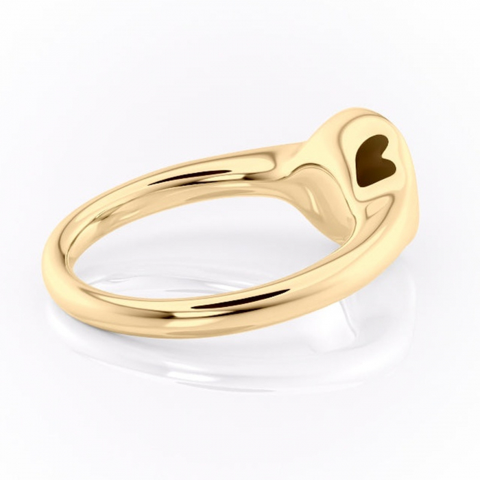 Inel de logodnă Avenelle din aur Galben 14kt cu moissanite tăietură asscher – Montură închisă rafinată pentru solitar | Personalizează și configurează gratuit online [3]