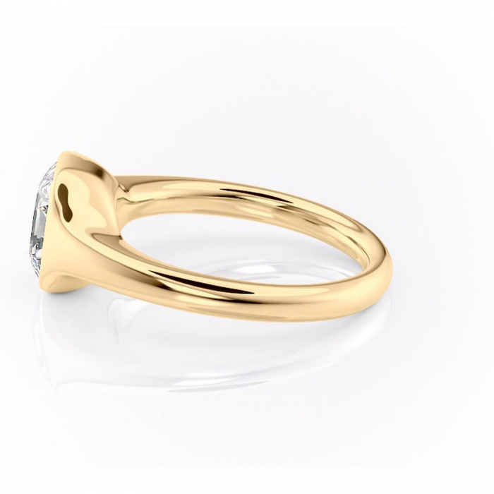 Inel de logodnă Avenelle din aur Galben 14kt cu moissanite tăietură asscher – Montură închisă rafinată pentru solitar | Personalizează și configurează gratuit online [6]