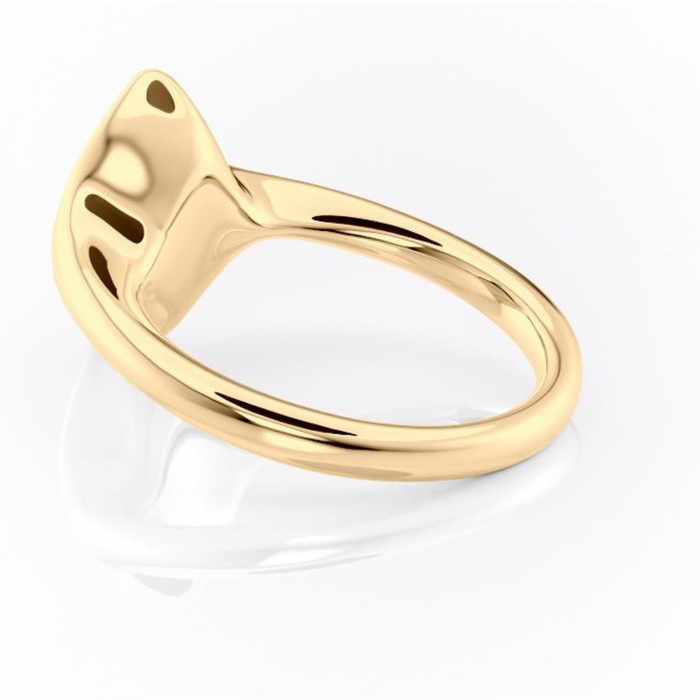 Inel de logodnă Avenelle din aur Galben 14kt cu moissanite tăietură marquise – Montură închisă rafinată pentru solitar | Personalizează și configurează gratuit online [5]