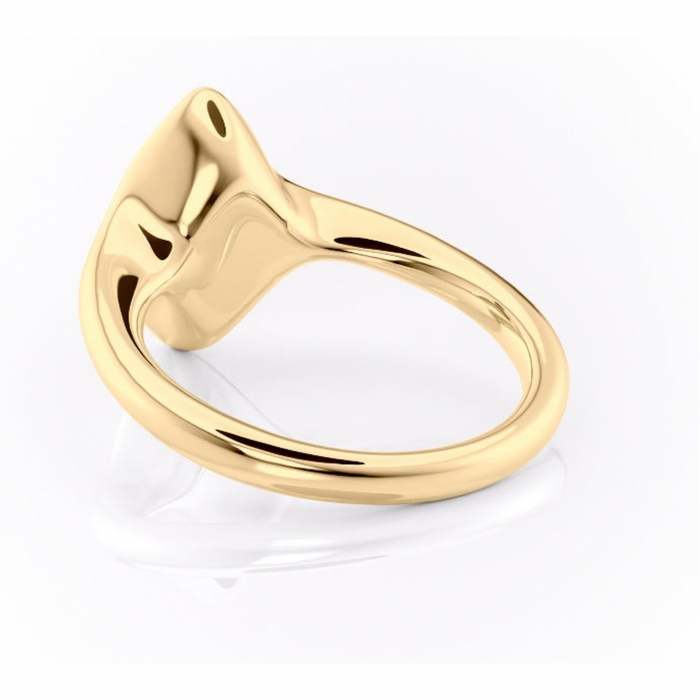 Inel de logodnă Avenelle din aur Galben 14kt cu moissanite tăietură marquise – Montură închisă rafinată pentru solitar | Personalizează și configurează gratuit online [4]