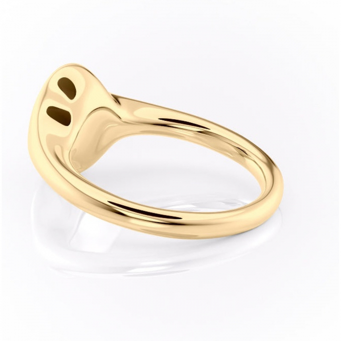 Inel de logodnă Avenelle din aur Galben 14kt cu moissanite tăietură ovală – Montură închisă rafinată pentru solitar | Personalizează și configurează gratuit online [5]