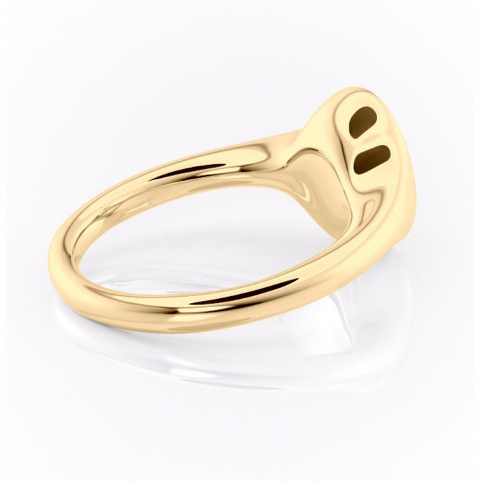 Inel de logodnă Avenelle din aur Galben 14kt cu moissanite tăietură ovală – Montură închisă rafinată pentru solitar | Personalizează și configurează gratuit online [3]