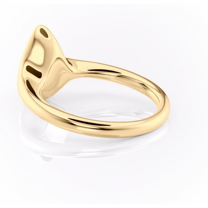 Inel de logodnă Avenelle din aur Galben 18kt cu moissanite tăietură pară – Montură închisă rafinată pentru solitar | Personalizează și configurează gratuit online [5]