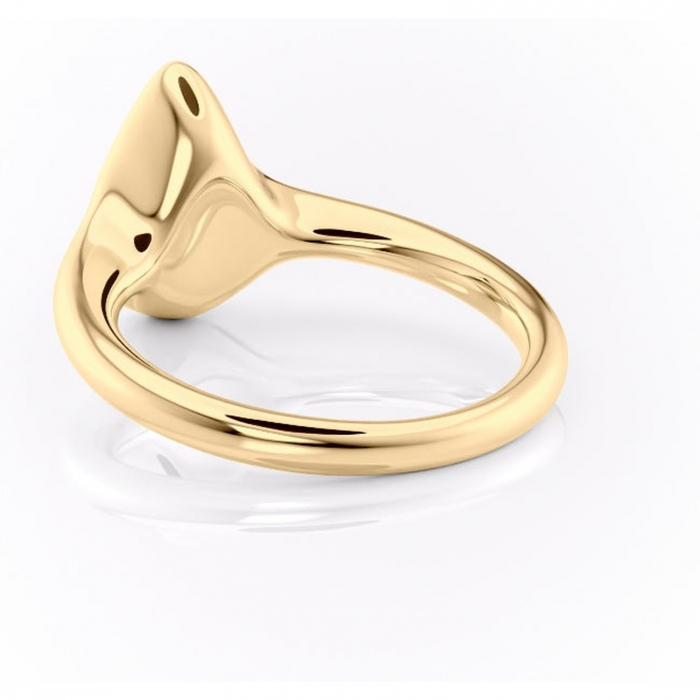 Inel de logodnă Avenelle din aur Galben 18kt cu moissanite tăietură pară – Montură închisă rafinată pentru solitar | Personalizează și configurează gratuit online [4]