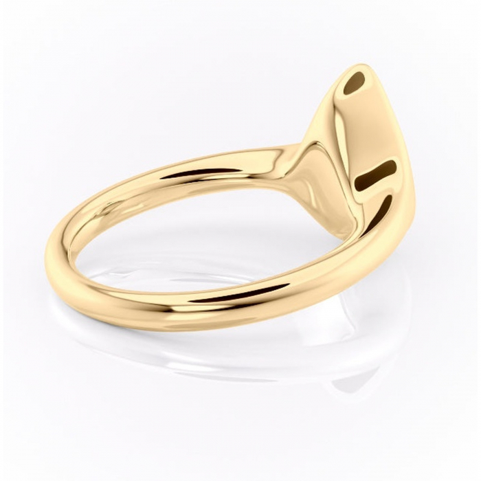 Inel de logodnă Avenelle din aur Galben 18kt cu moissanite tăietură pară – Montură închisă rafinată pentru solitar | Personalizează și configurează gratuit online [3]