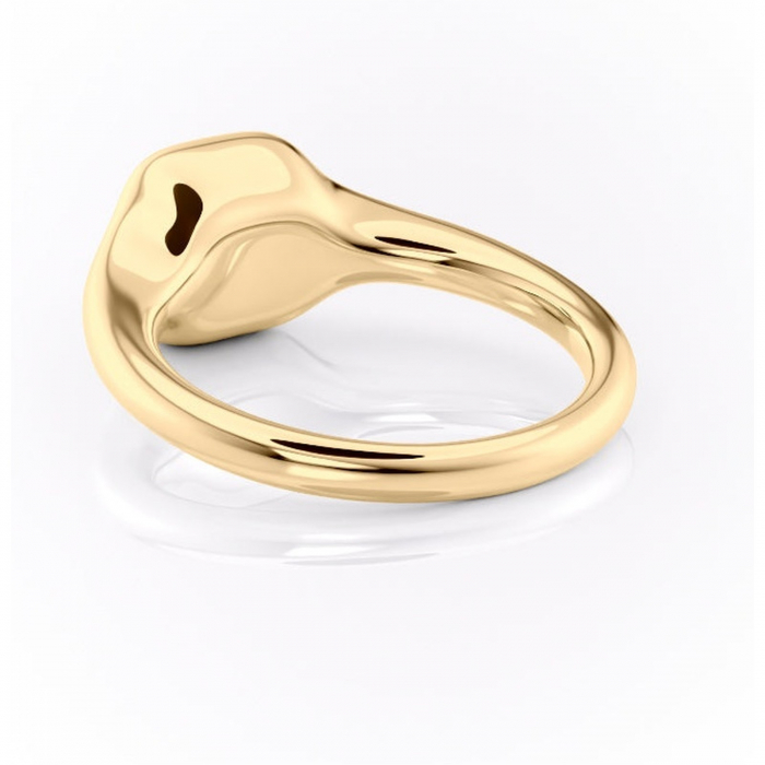 Inel de logodnă Avenelle din aur Galben 14kt cu moissanite tăietură pernă – Montură închisă rafinată pentru solitar | Personalizează și configurează gratuit online [4]