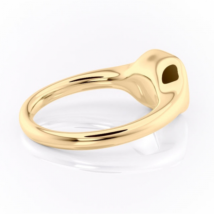 Inel de logodnă Avenelle din aur Galben 14kt cu moissanite tăietură pernă – Montură închisă rafinată pentru solitar | Personalizează și configurează gratuit online [3]